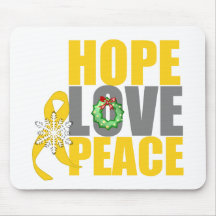 Christmas Holiday Hope Love Peace Childhood Cancer Mousemats