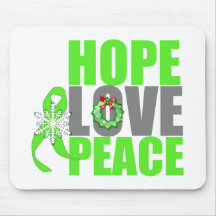 Christmas Holiday Hope Love Peace Lymphoma Mouse Mat