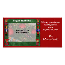 Christmas Holiday Nutcracker Ornament Photo Card