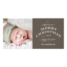 CHRISTMAS HOLIDAY PHOTO CARD TAUPE