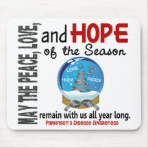 Christmas Holiday Snow Globe 1 Parkinson's Disease Mouse Pads