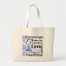 Christmas Holiday Stomach Cancer Collage Tote Bag