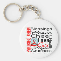 Christmas Holiday Stroke Ribbon Collage Key Chains