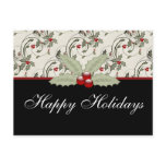 Christmas Holly 2 - Customisable Holiday Postcard