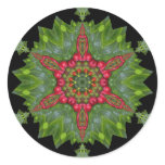 Christmas Holly Berry Kaleidoscopic Mandala 1 stickers