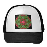 Christmas Holly Berry Kaleidoscopic Mandala 2 Trucker Hats