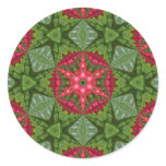 Christmas Holly Berry Kaleidoscopic Mandala 2 stickers