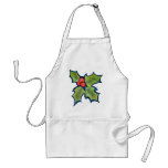 Christmas Holly Leaves, Red Berries aprons