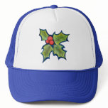 Christmas Holly Leaves, Red Berries hats