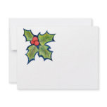 Christmas Holly Leaves, Red Berries invitations