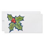 Christmas Holly Leaves, Red Berries photo cards
