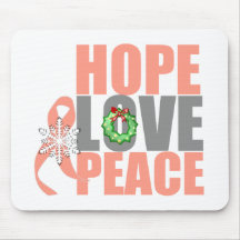Christmas Hope Love Peace Endometrial Cancer Mousepad