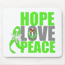 Christmas Hope Love Peace Non-Hodgkins Lymphoma Mouse Pad