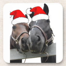 Christmas Horses Beverage Coasters