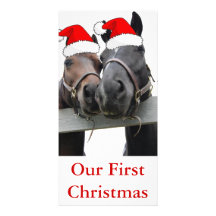 Christmas Horses Customized Photo Card