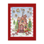 Christmas house postcard