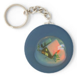 Christmas House snow globe Keychain