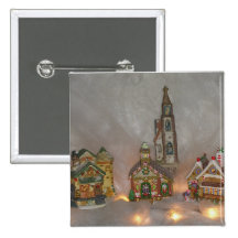 Christmas Houses - Customised Button