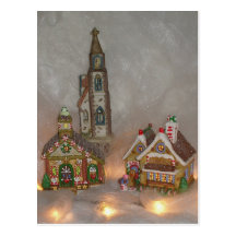 Christmas Houses Post Cards