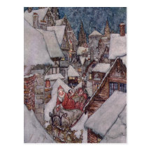 Christmas illustrations postcards