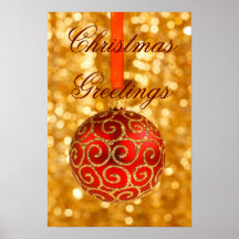 Christmas In Red And Gold Posters