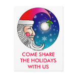 Christmas Invitations - Post Cards - Santa Moon postcards