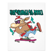 christmas is cool ghetto skater skateboarder santa personalised invites