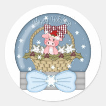 Christmas is for the Pigs - Sweet Pig Snowglobe Sticker
