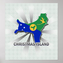Christmas Island Flag Map 2.0 Print