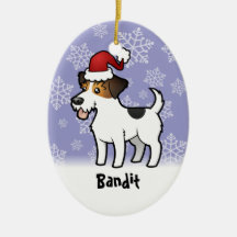 Christmas Jack Russell Terrier (add pets name) Christmas Ornament