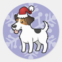 Christmas Jack Russell Terrier Stickers