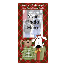 Christmas Joy, Dog & Cat Custom Photo Cards, Vert.