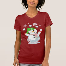 Christmas Juggling Snowman T-Shirt