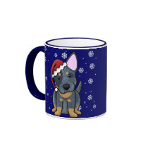 Christmas Kawaii Blue Heeler Coffee Mugs