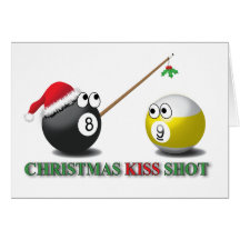 Christmas Kiss Shot greeting card
