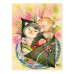 Christmas Kitten Handroll sushi Postcards