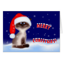 Christmas Kitty Cat Greeting Card
