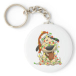 Christmas Lights Funny Puppy Dog keychains
