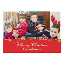 Christmas Lights Photo Template invitations