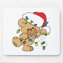Christmas Lights Teddy Bear Mousemats