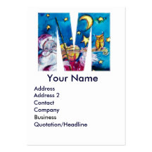 CHRISTMAS M LETTER / INSPIRED SANTA MONOGRAM BUSINESS CARD TEMPLATES