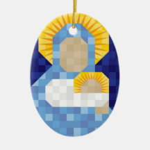 Christmas Madonna and Child Tiled Ornament