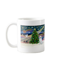 Christmas Magic Akita (white) Mugs