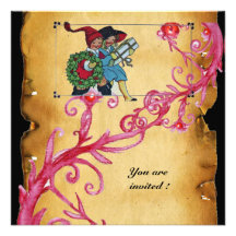 CHRISTMAS MAGIC BERRIES WITH CHILDREN AND GIFTS CUSTOM INVITE