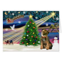 Christmas Magic Border Terrier Cards