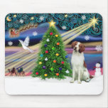 Christmas Magic Brittany Spaniel mousepads