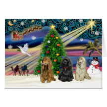 Christmas Magic Cocker Spaniels (three) Card