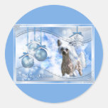 Christmas - Magic of Christmas - Chinese Crested Round Sticker