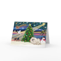 Christmas Magic Pekingese (white) Cards