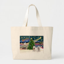 Christmas Magic West Highland Terrier (two) Canvas Bags